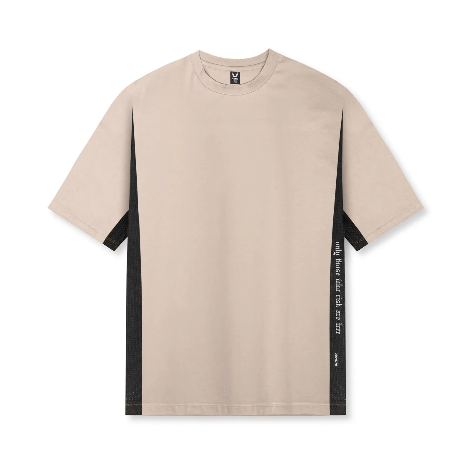 0779. Supima® Mesh Panel Oversized Tee - Beige