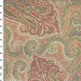 2 YD PC-Designer Linen Multicolor Paisley Print Home Decorating Fabric