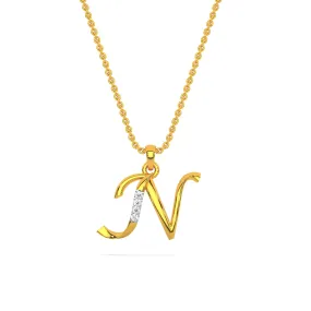 Alphabet N  Unisex Pendant