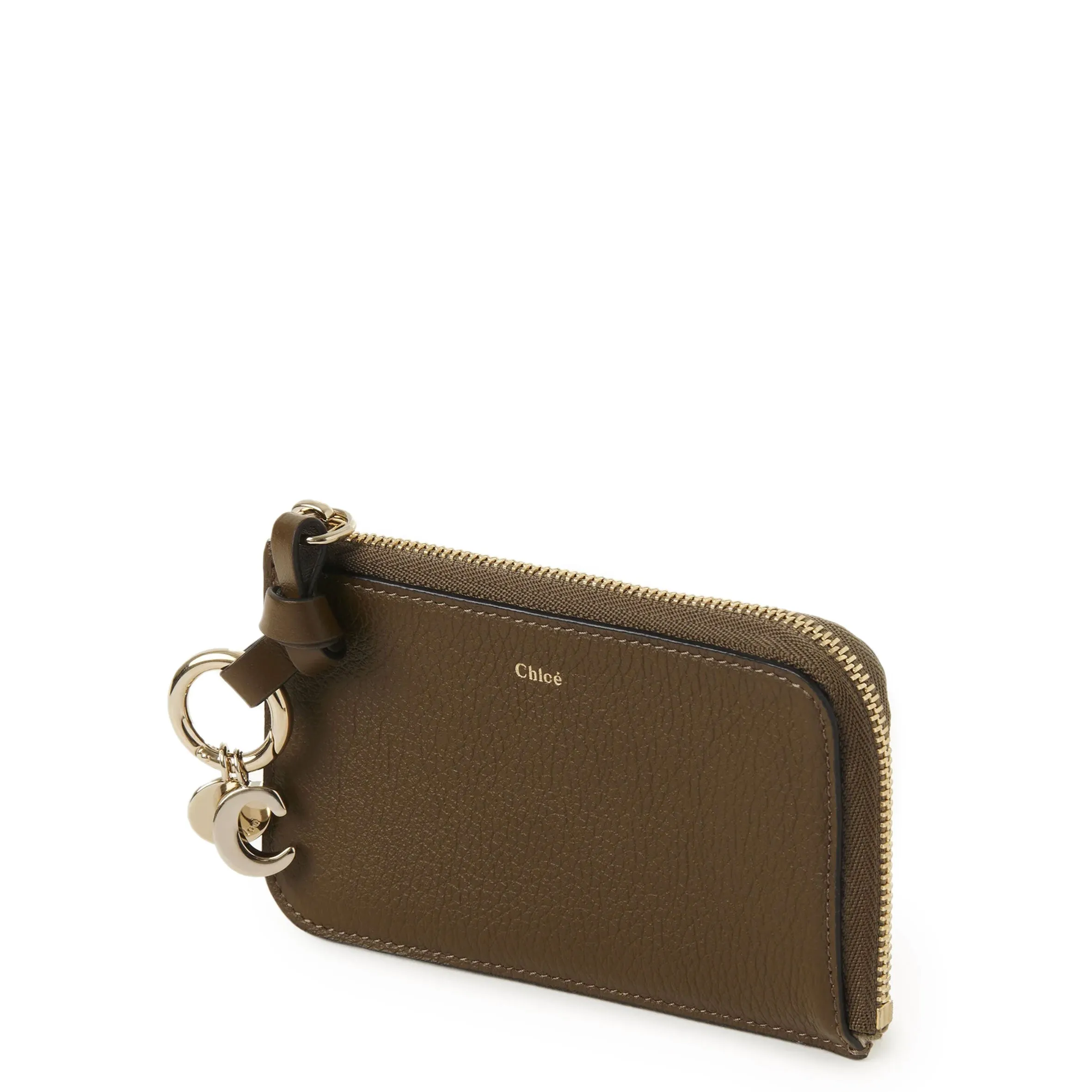 Alphabet Zip Card Holder, Dark Khaki