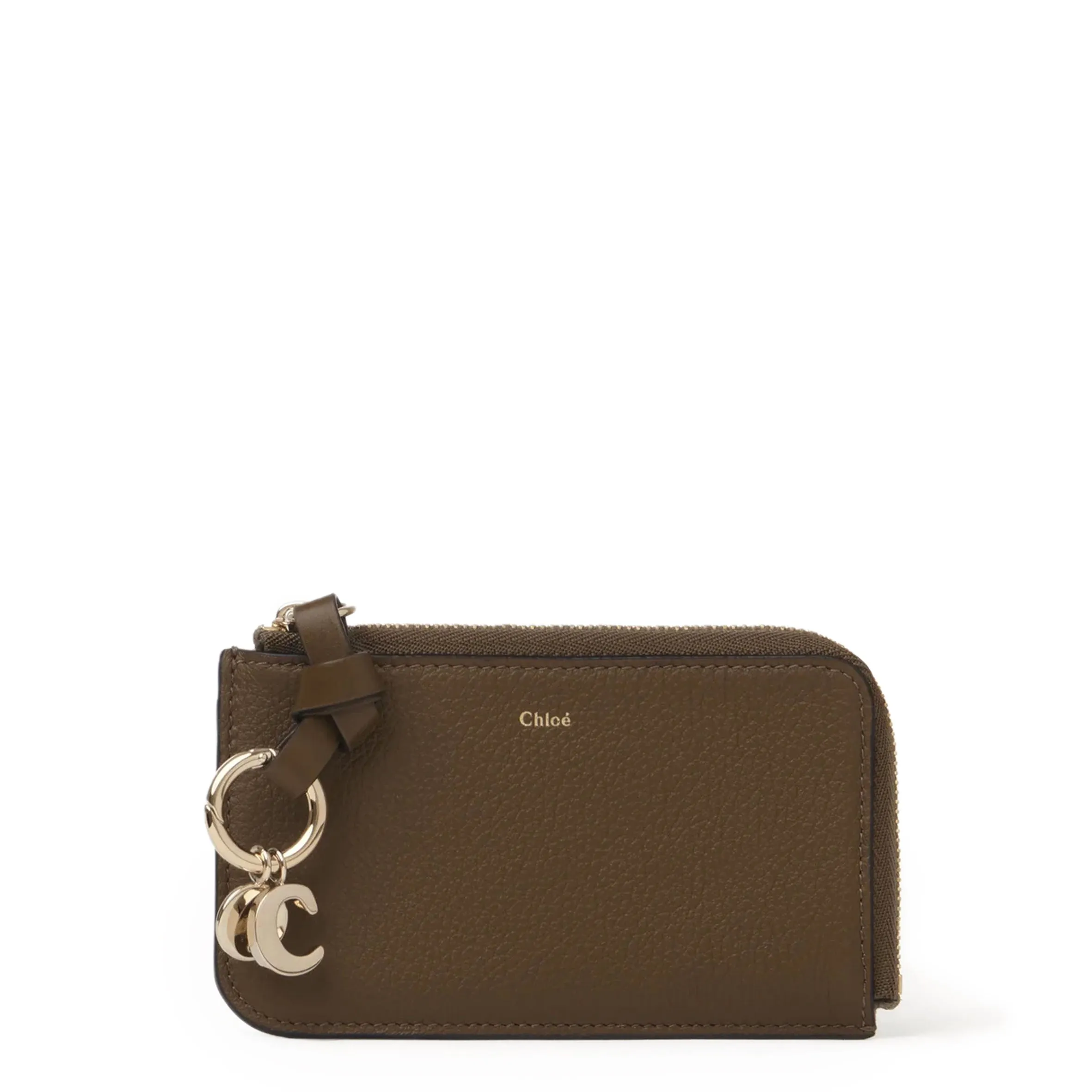 Alphabet Zip Card Holder, Dark Khaki