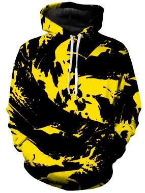 Black and Yellow Paint Splatter Unisex Hoodie