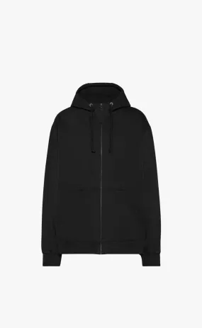 EMBROIDERED LOGO BLACK HOODIE