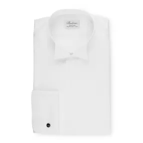 Fitted Body White Tuxedo Shirt, Wing Collar, French Cuffs 627401 1032 000