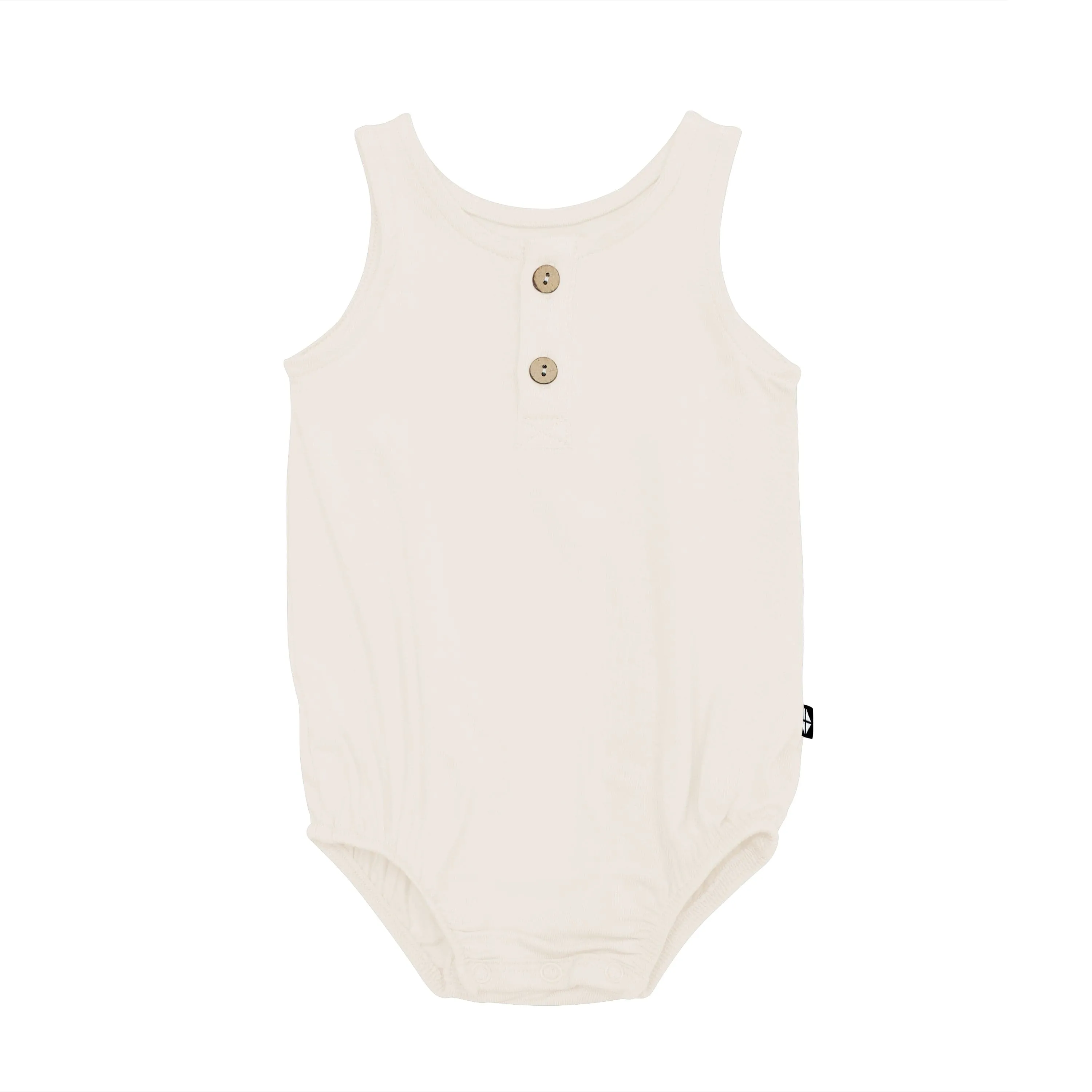 Henley Tank Bubble Romper in Oat