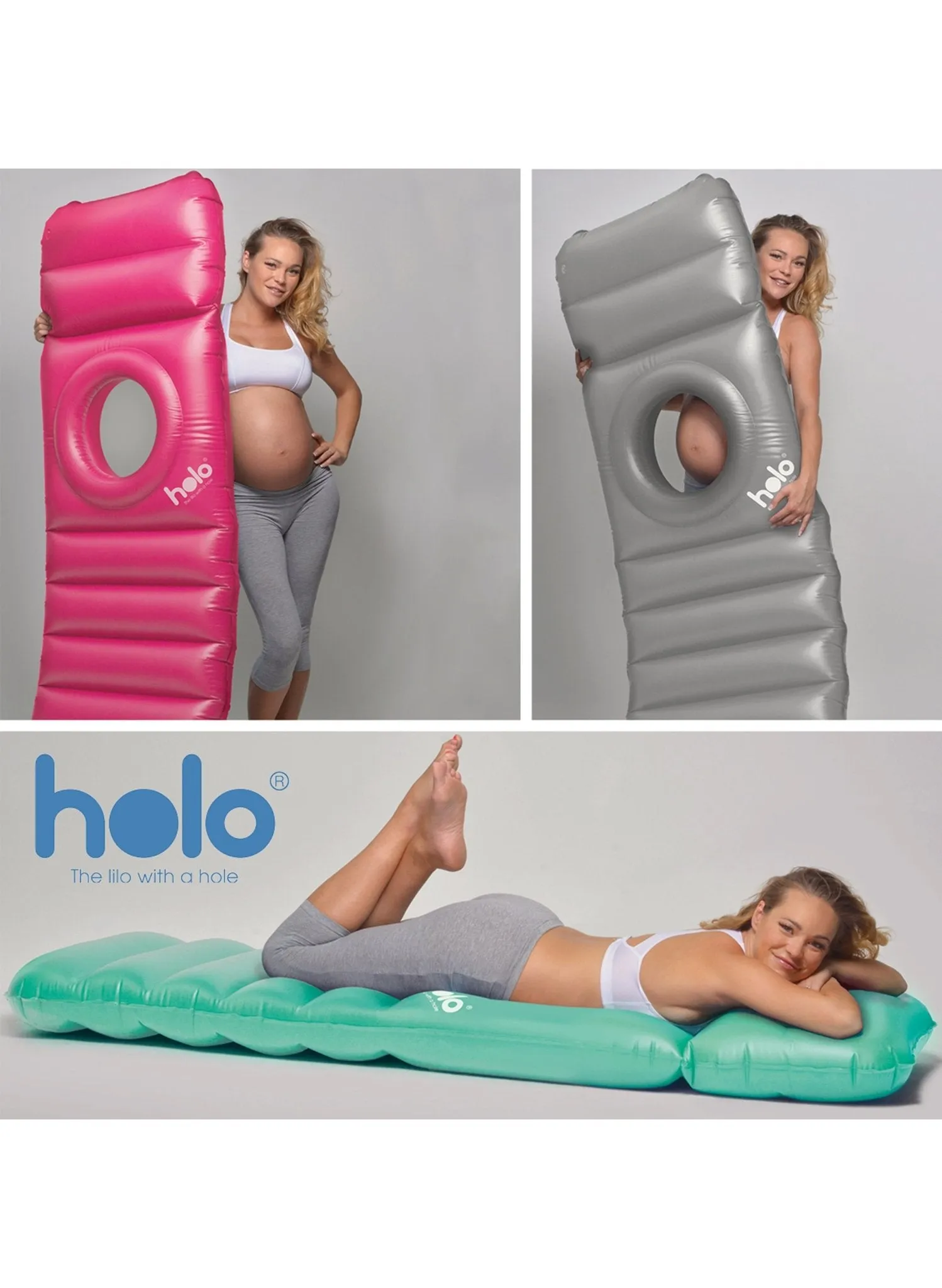 Holo Inflatable Lilo - Grey