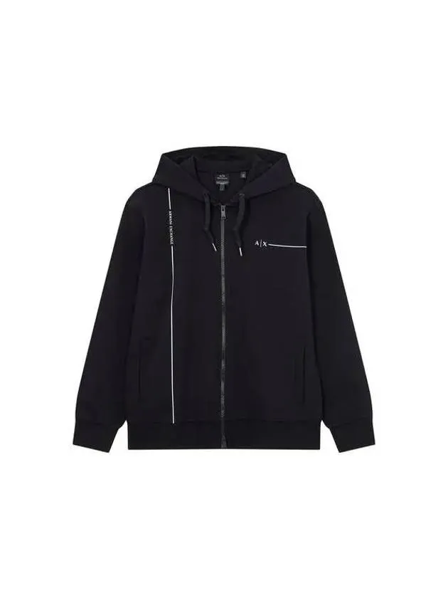 Men s Line Logo Hooded Zip up Black 270452