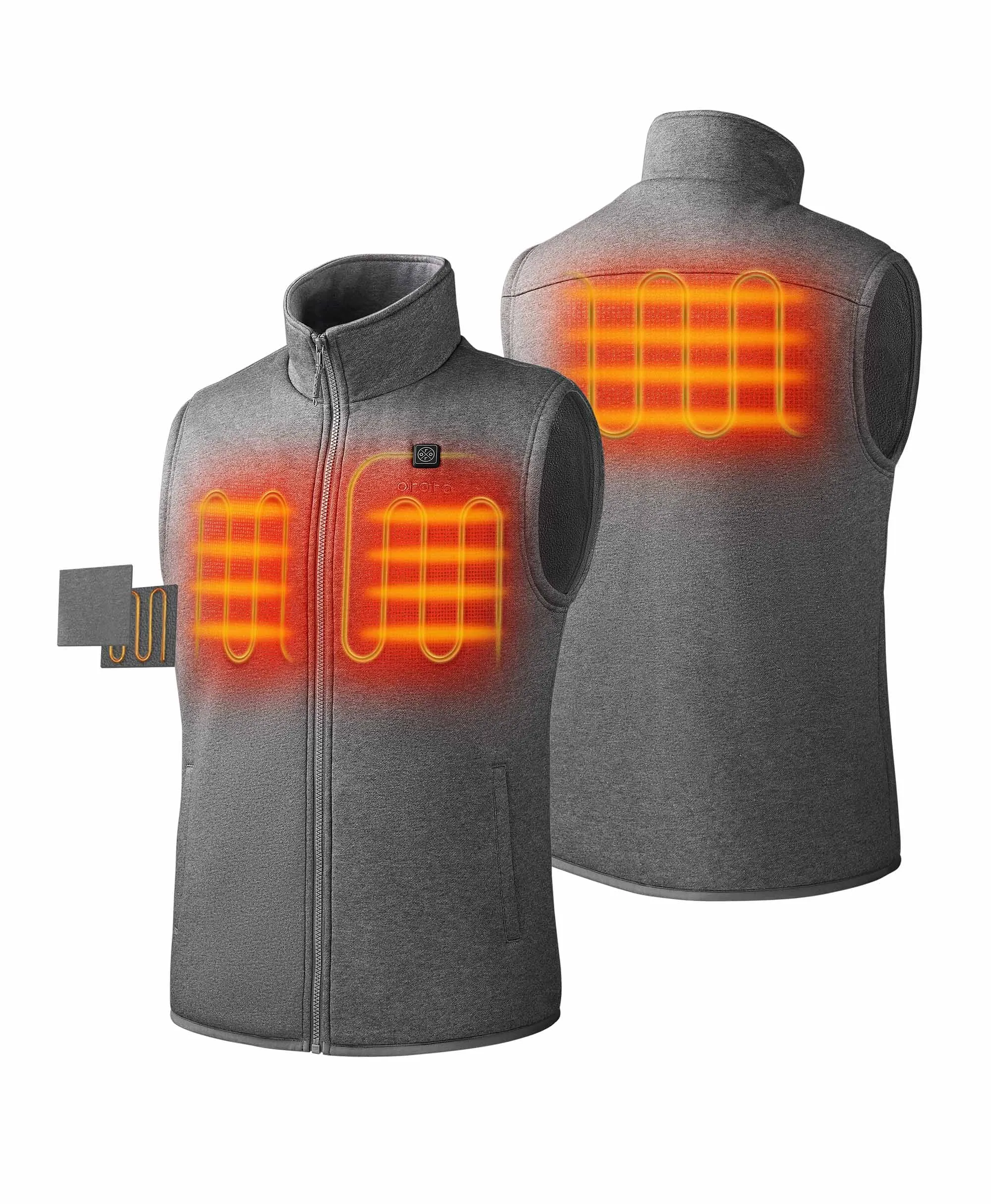 (Open-Box) Men's Heated Fleece Vest - New Colors (Battery Set Not Included)