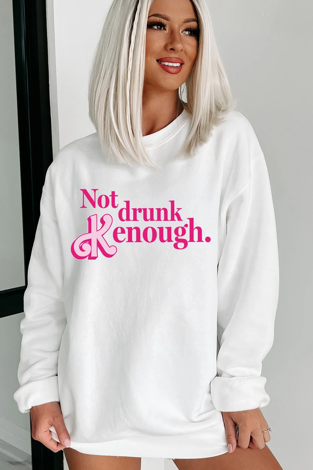 "Not Drunk Kenough" Graphic - Multiple Shirt Options (White) - Print On Demand