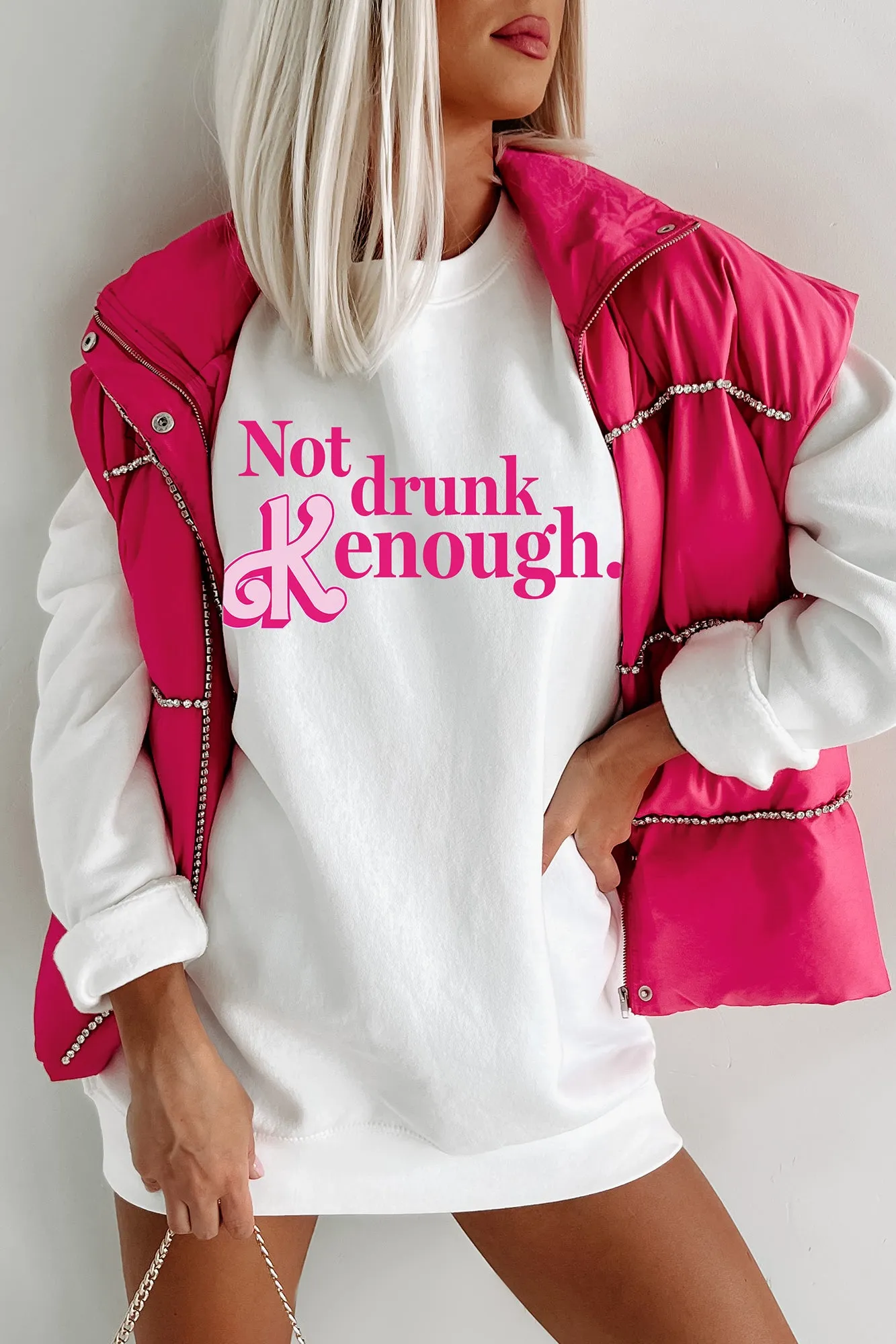 "Not Drunk Kenough" Graphic - Multiple Shirt Options (White) - Print On Demand