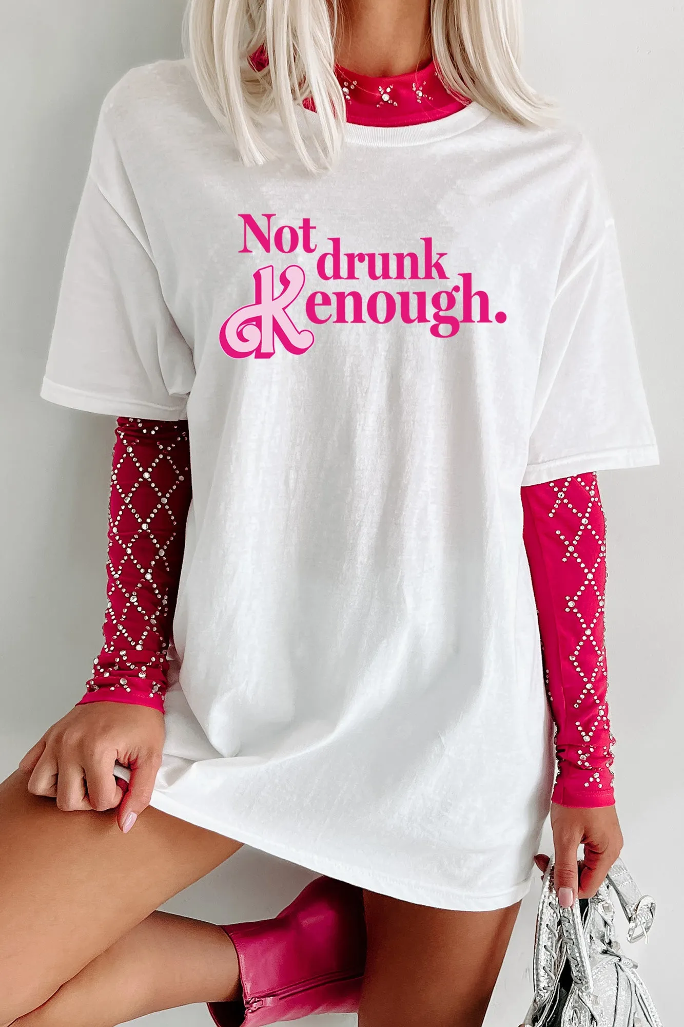 "Not Drunk Kenough" Graphic - Multiple Shirt Options (White) - Print On Demand