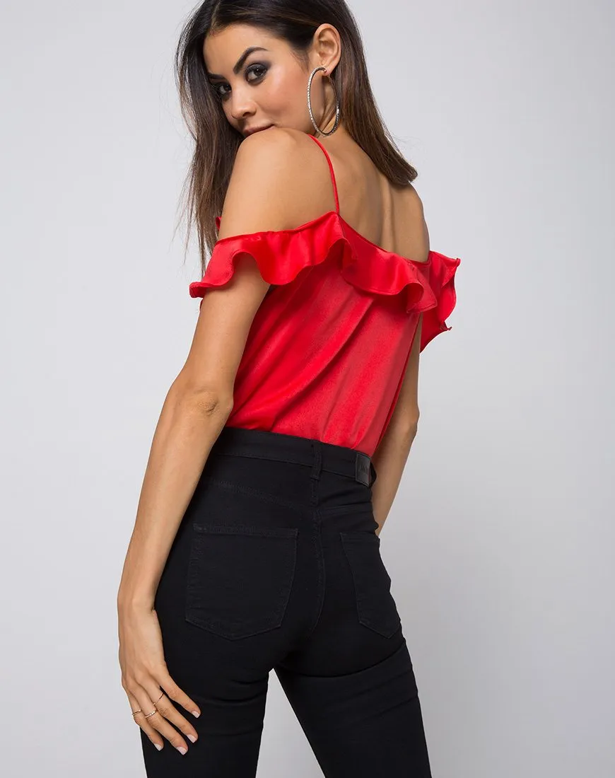 Reilly Cold Shoulder Bodice in Red