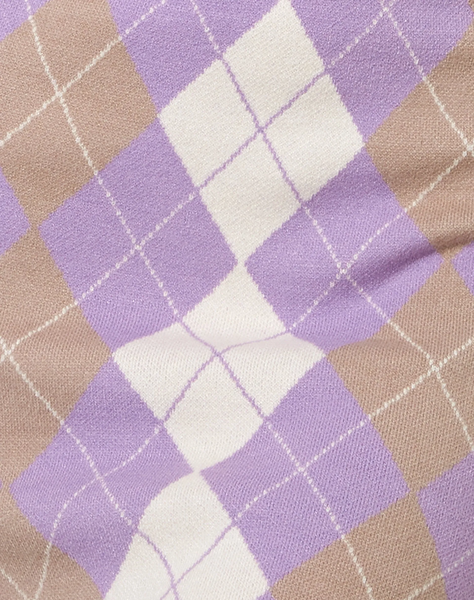 Riani Skirt in Argyle Lilac Cream Tan