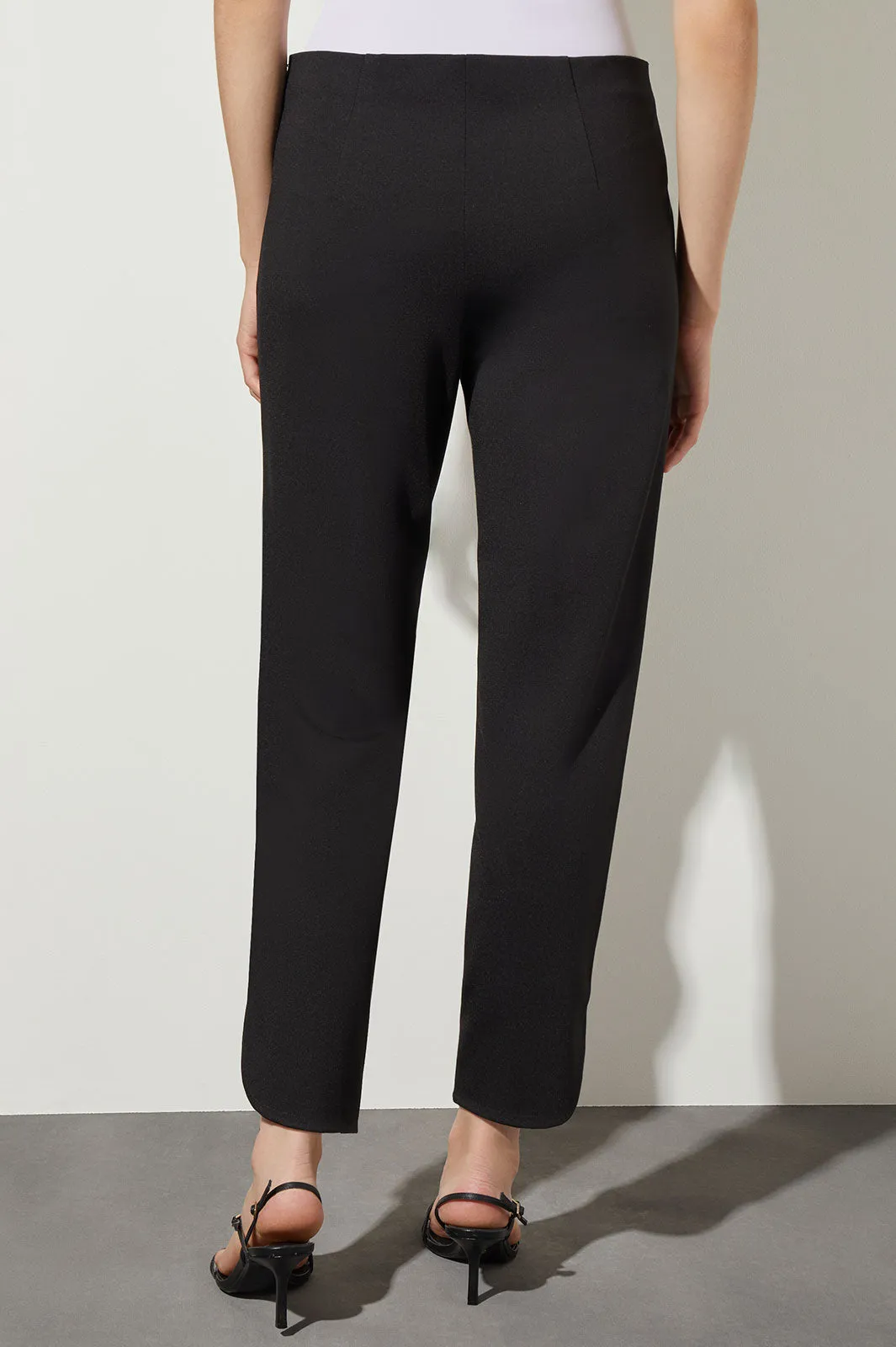 Stretch Ponte Straight-Leg Ankle Pants