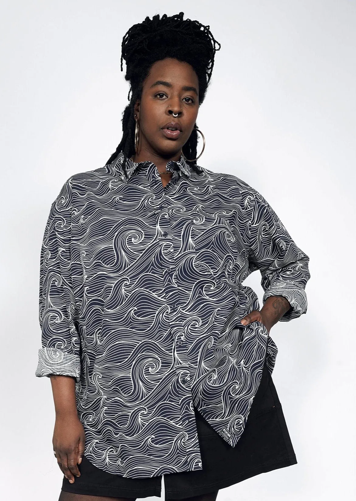 The Essential Long Sleeve Oversized Wrap Button Up